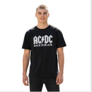 AC/DC Back In Black T-Shirt Adult Large Band Graphic Rock Concert Tee